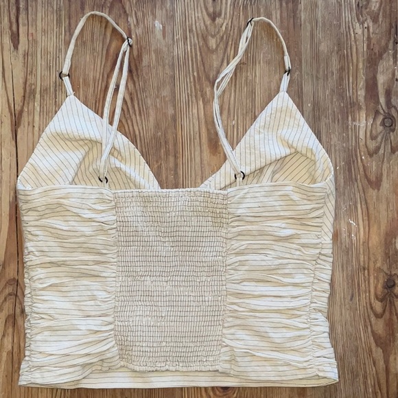Zara Cut Out Striped Cotton Crop Top with Spaghetti Straps. XS - Picture 6 of 10